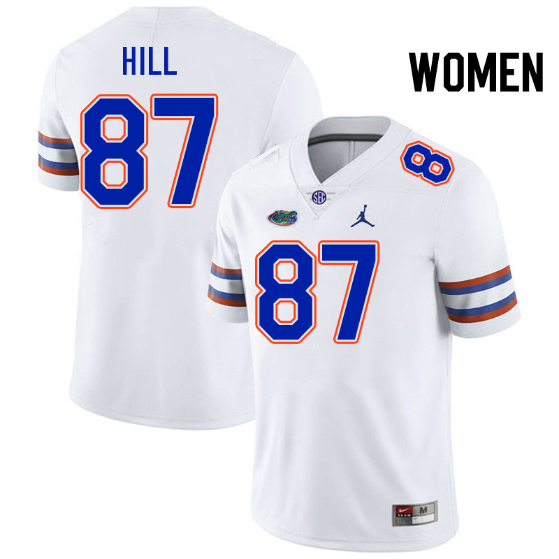 Women #87 Gavin Hill Florida Gators College Football Jerseys Stitched-White